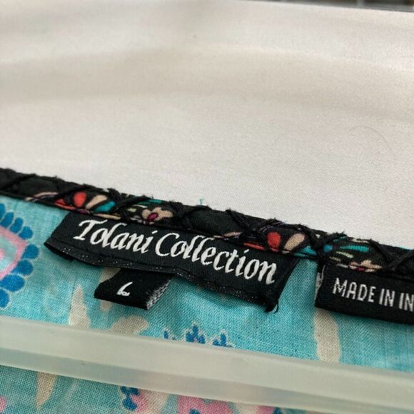 Tolani Collection Women's Flowy‎ Boho Multicolor Soft Indian Cotton Dress Size L - Picture 2 of 13